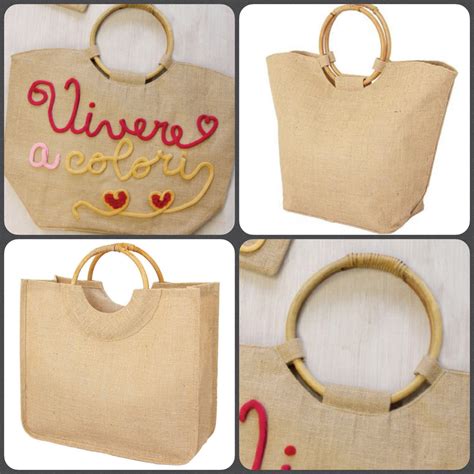 Esempi di reggiseni e borse in juta personalizzati con dettagli creativi