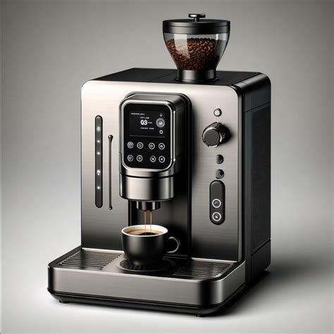 Illustrazione che mostra il processo di macinatura dei chicchi e l'erogazione del caffè in una macchina automatica.