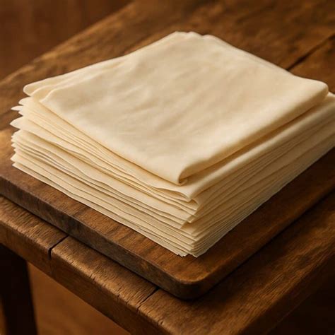 Strati di pasta fillo oliati pronti per essere farciti