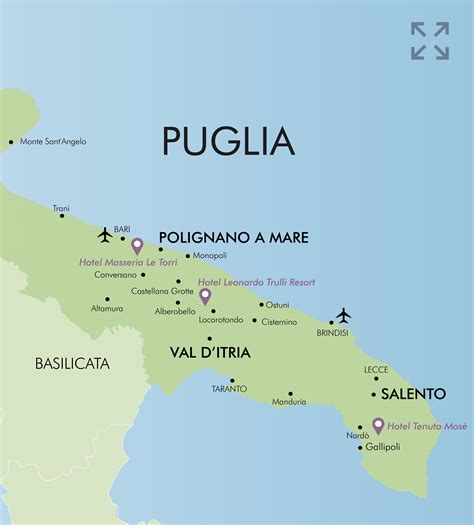 Mappa di Polignano a Mare con indicata la posizione del B&B Il Mandorlo