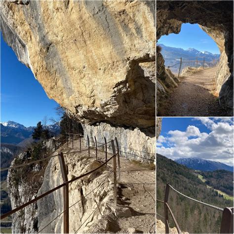 vista della Gola di Partnach con un sentiero che attraversa le rocce