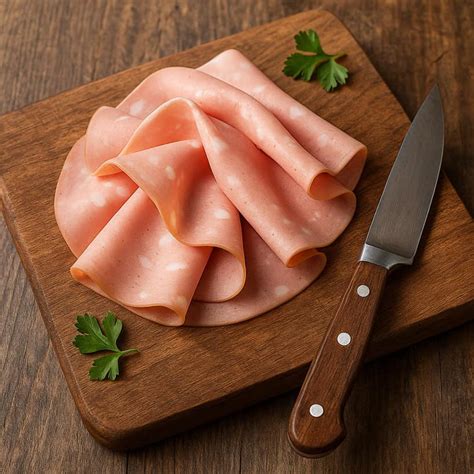 tagliere con fette di mortadella pronte per essere farcite