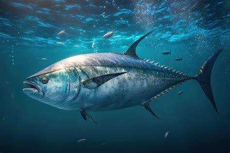 tonno rosso mentre nuota in mare aperto
