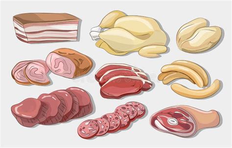 Illustrazione di diverse tipologie di salsiccia e i loro ingredienti