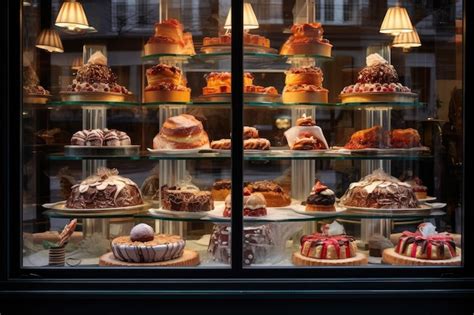 vetrina pasticceria con assortimento di dolci