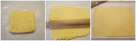 dettaglio della stesura della pasta frolla su carta forno
