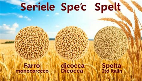 Schema che confronta le classificazioni botaniche del grano, farro e Kamut.