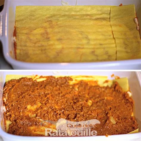Assemblaggio degli strati di lasagne nella pirofila