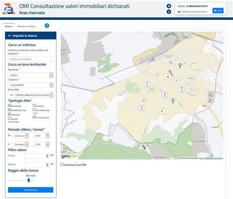 Mappa delle zone commerciali di Gorgonzola con indicazione dei valori immobiliari medi per metro quadro.
