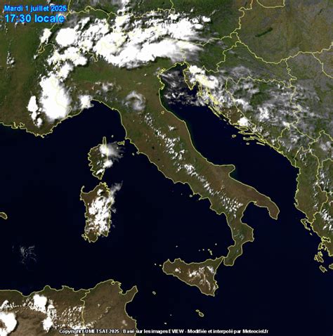 Immagine satellitare in tempo reale dell'Europa