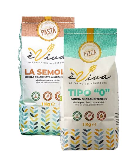 varie tipologie di farine integrali e semola per la preparazione della pizza