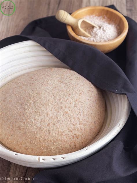 impasto per pizza integrale a lunga lievitazione in ciotola coperta
