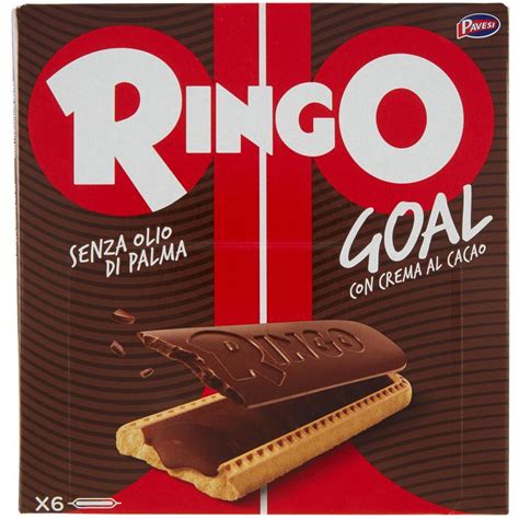 Immagine della confezione dei biscotti Pavesi Ringo Goal con Crema al Cacao