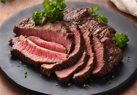 Diaframma di manzo in cottura al forno su un letto di verdure