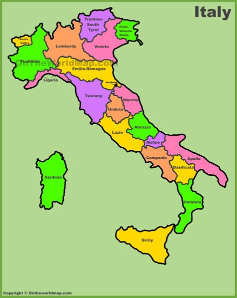 Mappa delle regioni italiane con le principali zone di coltivazione delle lenticchie