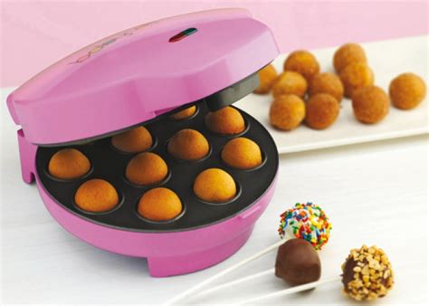 Illustrazione della Macchina per Cake Pops con le sue caratteristiche principali: piastra antiaderente, maniglie termoresistenti e spie luminose.