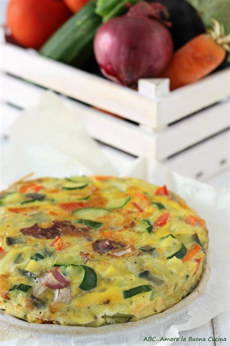frittata al forno con verdure appena sfornata