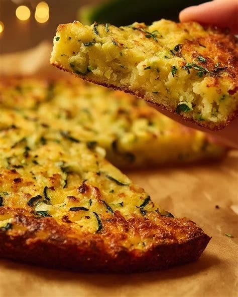 Frittata vegana di zucchine appena sfornata e dorata