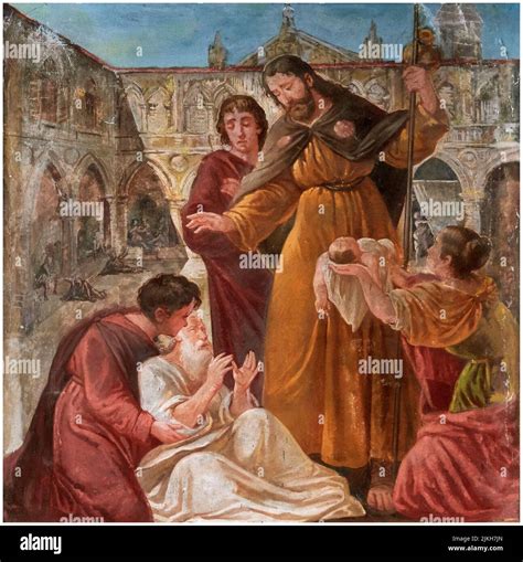 Affresco di San Rocco che guarisce gli appestati