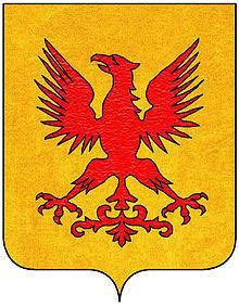 Stemma della famiglia Da Polenta: aquila rossa in campo d'oro