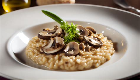 Immagine di un piatto finito di Risotto Knorr ai Funghi Porcini e Zafferano, con funghi porcini visibili e una spolverata di prezzemolo.