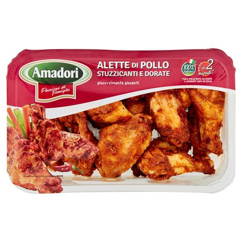 Immagine di confezione di alette di pollo piccanti Amadori