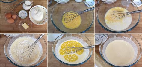Schema della preparazione della pastella per le crepes