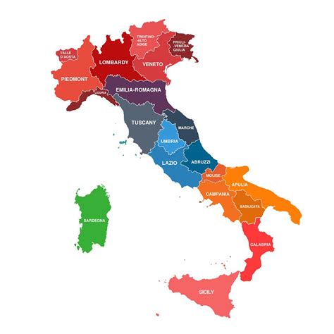 Mappa dell'Italia con evidenziate le regioni con maggiore concentrazione di botteghe solidali.