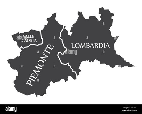 Mappa dell'Italia con evidenziate le regioni Lombardia e Piemonte