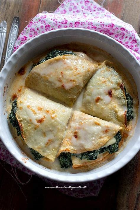 Crepes ricotta e spinaci gratinate in forno, dorate e croccanti