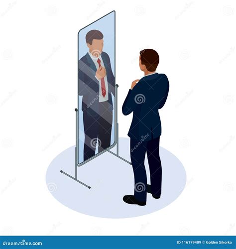 uomo che prova diversi outfit davanti a uno specchio