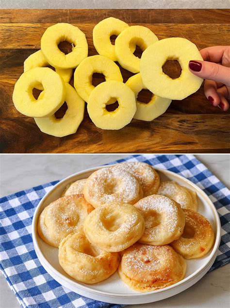 Frittelle di mele dorate e croccanti che vengono scolate su carta assorbente.