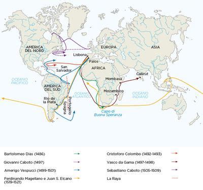 Mappa delle rotte di pesca storiche dei navigatori portoghesi