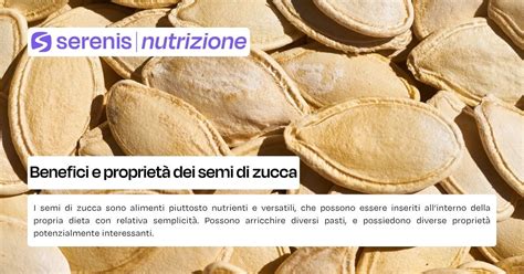 infografica con i principali nutrienti dei semi di zucca