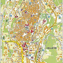 Mappa del centro di Velletri con evidenziate le principali piazze e vie interessate dalla Festa dell'Uva e dei Vini