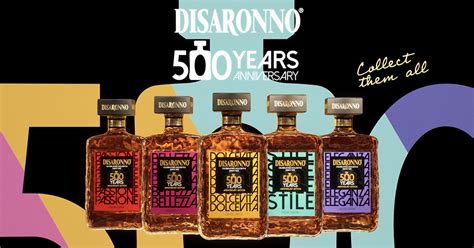Bottiglia iconica di Disaronno con texture a rilievo
