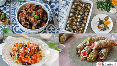Una tavolozza di ingredienti freschi tipici della Sicilia, pronti per essere utilizzati in un corso di cucina.