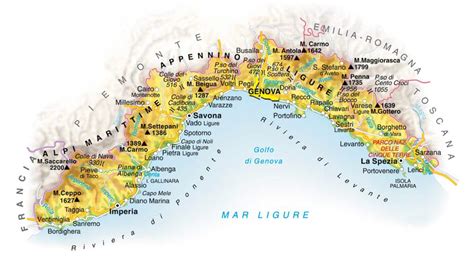 Mappa della Liguria con evidenziata Recco
