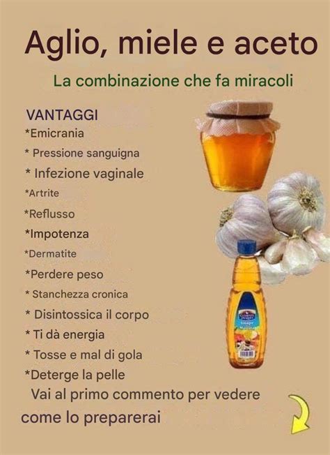 infografica sulla combinazione di miele e aceto balsamico