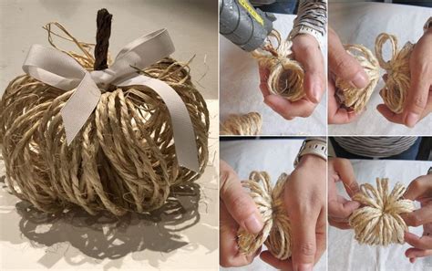 Palloncino avvolto con spago per creare la forma a spicchi di una zucca
