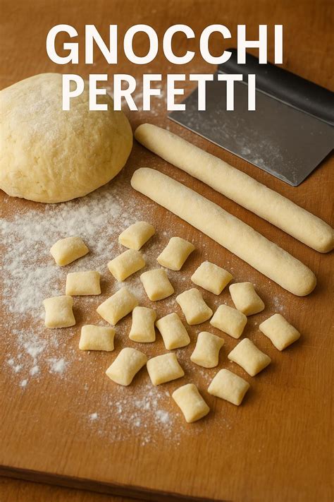 Impasto per gnocchi di patate steso su un piano di lavoro