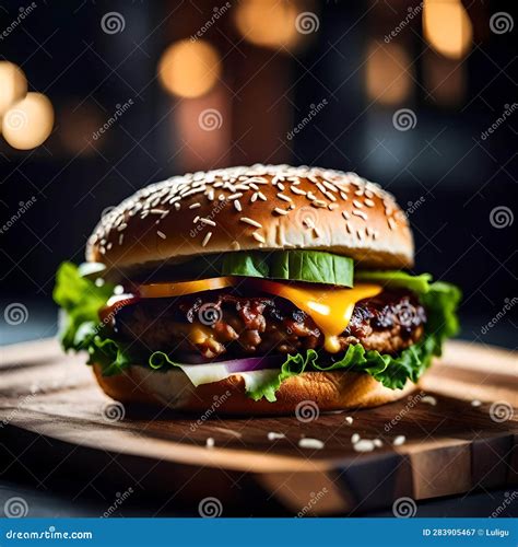 Immagine di un hamburger che sfrigola su una piastra calda, con una leggera crosticina dorata.