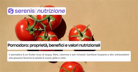Infografica sui benefici nutrizionali del pomodoro