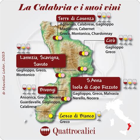 Mappa della Calabria con evidenziate le zone di produzione dei formaggi tipici