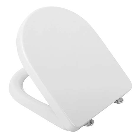 Copriwater Koala in bianco, con forme arrotondate e cerniere in metallo