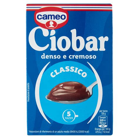 Infografica con i valori nutrizionali della cioccolata calda Ciobar