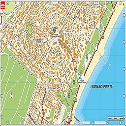 mappa di Lignano Sabbiadoro con evidenziata la zona Pineta