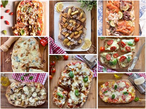 Infografica con diverse idee per condire la focaccia