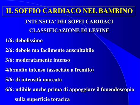 Tabella di classificazione dei soffi cardiaci