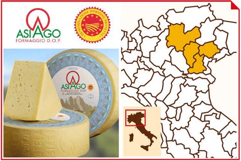 Mappa della zona di produzione dell'Asiago DOP